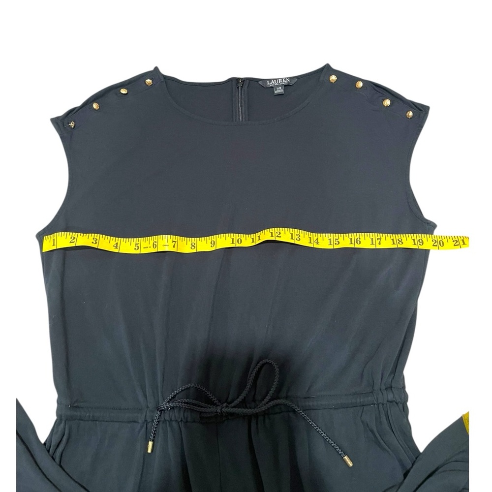Lauren Ralph Lauren Women’s Jumpsuit Black Wide Leg Size L Y2K Retro - Picture 13 of 15